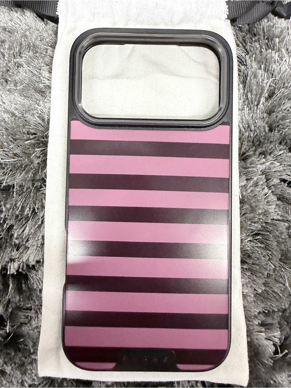 Striped Pink and Black Protective Phone Case - Fashionable Accessory